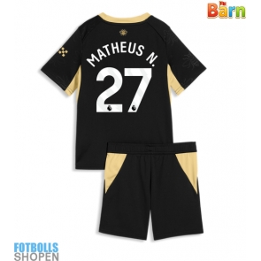 Billiga Manchester City Matheus Nunes #27 Bortatröja Barn 2026-27 Kortärmad (+ Korta byxor)